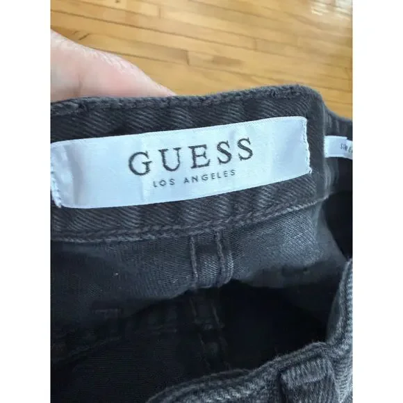 NWT GUESS mens‎ slim tapered pants splatter stretch jeans black denim distressed - Picture 5 of 10